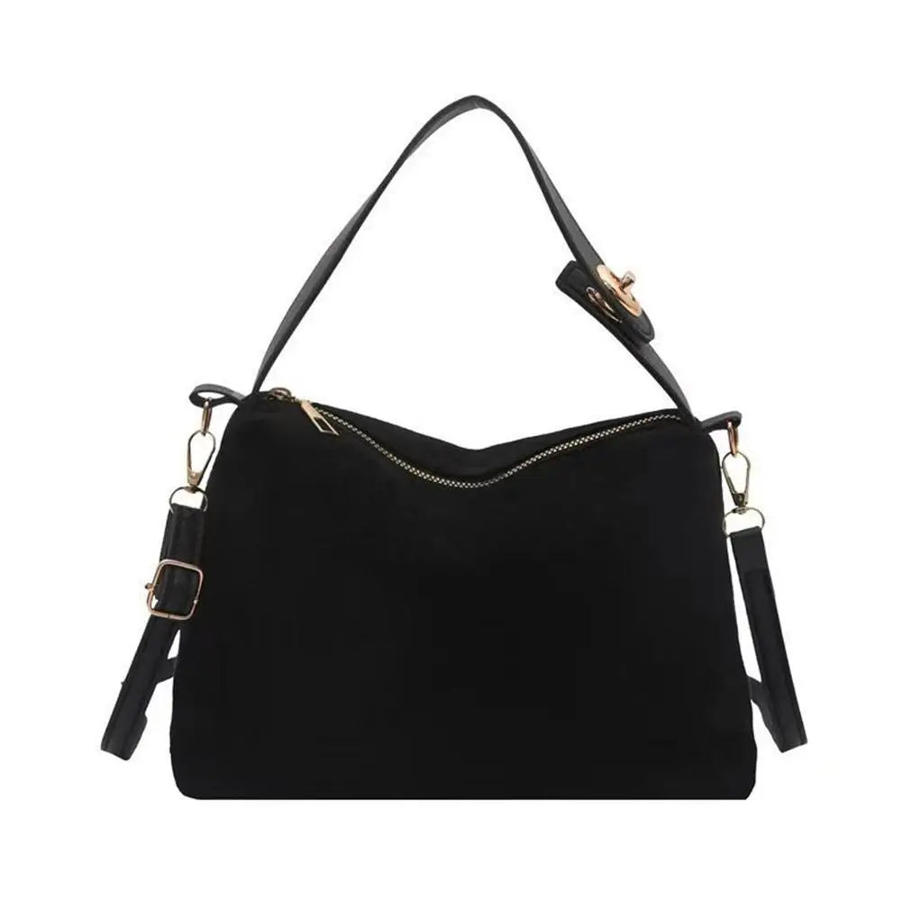 Retro Suede Crossbody Shoulder Bag Women Vintage Hobo Purse Crossbody Shoulder Bag Richie's Black