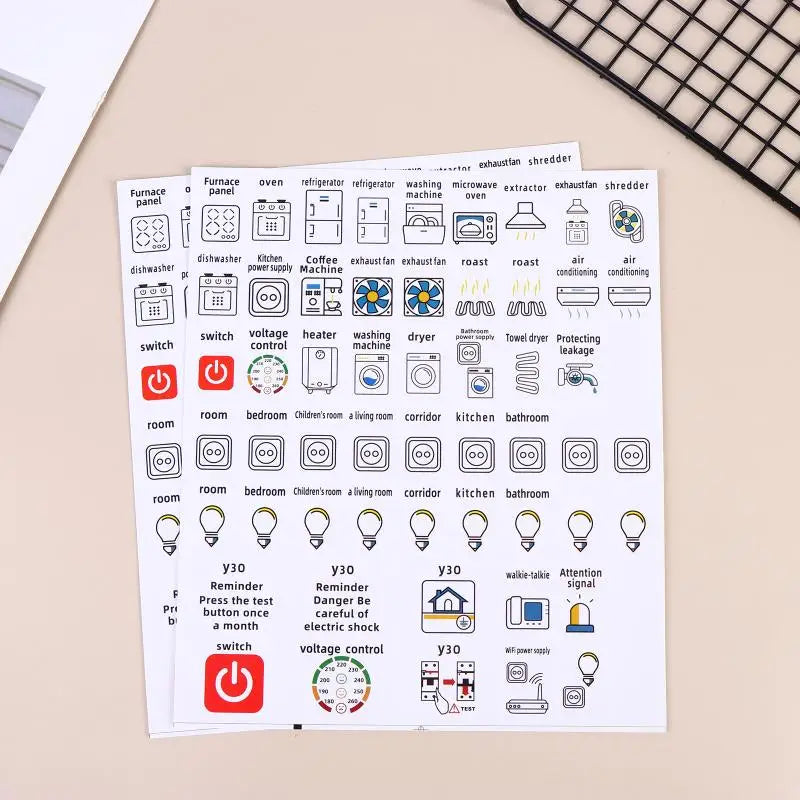Waterproof Circuit Breaker Labels – Electric Box Sticker Sheets Electrical Panel Labels Richie's white 2sheets