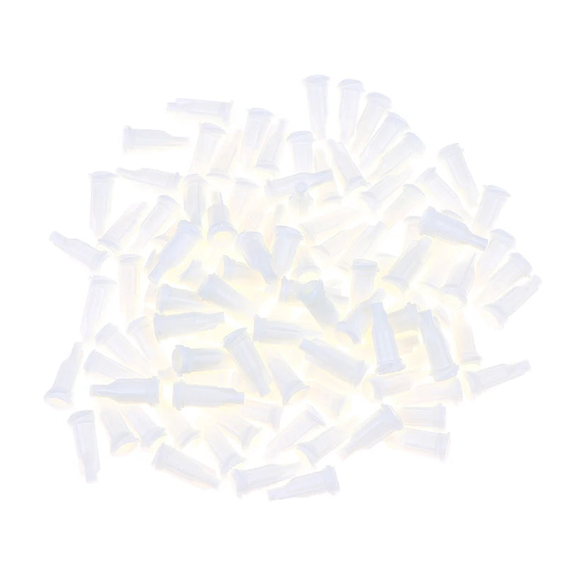 100pcs Syringe Tip Caps Spiral Lock Plugs for DIY Liquid Transfer Syringe Tip Caps Richie's 100Pcs White