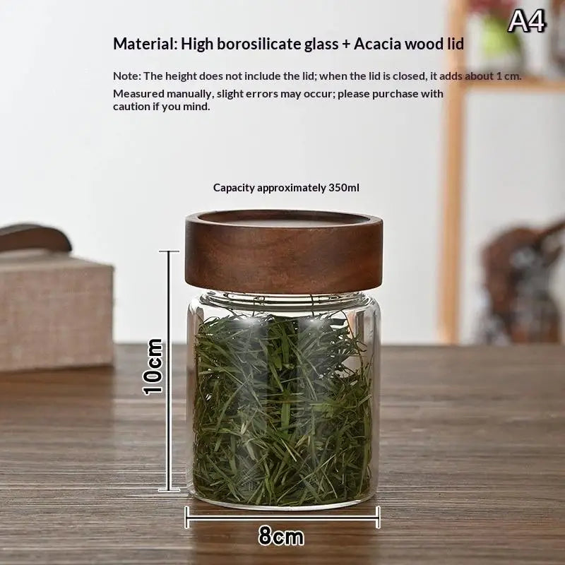 Airtight Glass Coffee Bean Storage Jar with Wood Lid Glass Storage Jar Richie's A4