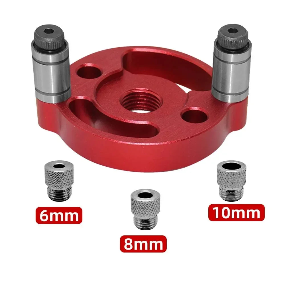 Self-Centering Dowelling Jig 6/8/10mm Drill Guide | Pocket Hole Woodworking Drill Jig Richie's T083-Red Set
