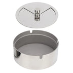 2-Pack Stainless Steel Windproof Ashtray with Lid & Cover Tabletop Ashtray Set Richie's