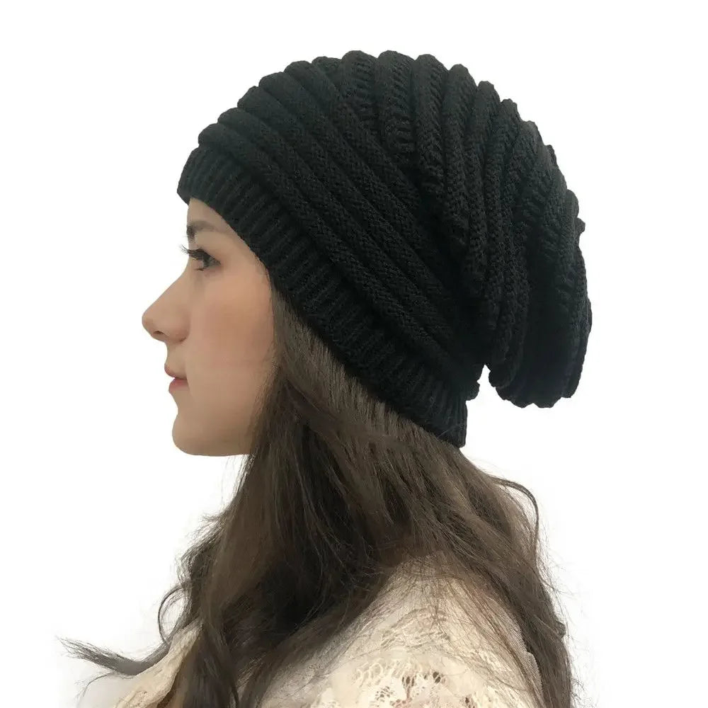 Unisex Knit Wool Baggy Beanie Hat – Oversized Winter Ski Cap Knit Beanie Hat Richie's