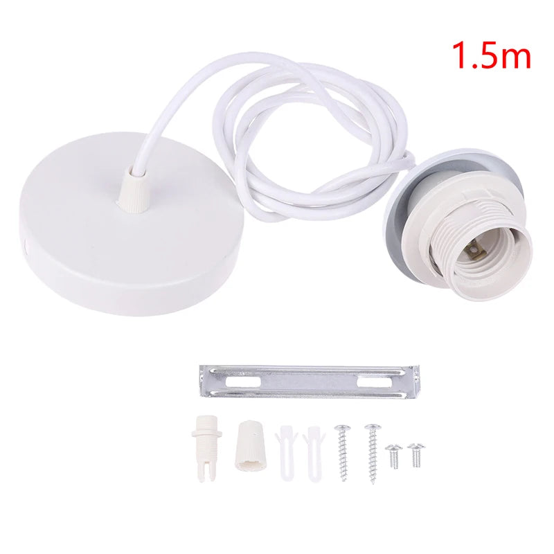 Retro E27 Pendant Lamp Holder Socket with Hanging Wire 1m/1.5m Pendant Lamp Holder Richie's 150cm White