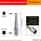 Chrome Vanadium Socket Adapter Set 1/4" 3/8" 1/2" Hex Shank Socket Adapter Set Richie's 73mm C
