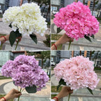 5-Head Artificial Hydrangea Silk Fake Flowers for Wedding & Decor Artificial Flowers Richie's