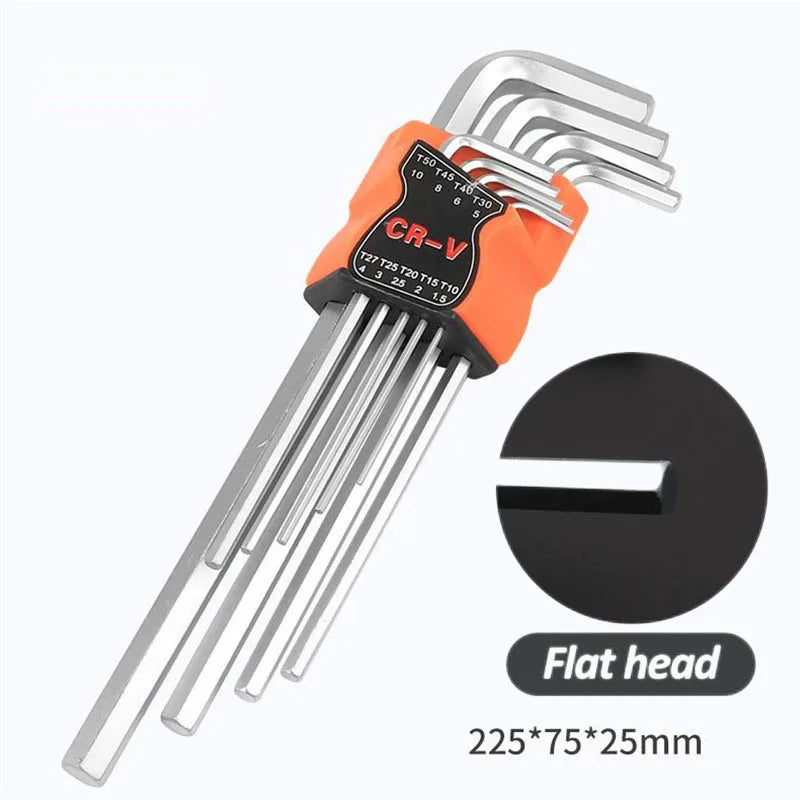 9-Piece Double-End L-Type Allen Hex Wrench Set – CR-V Steel Hex Wrench Set Richie's