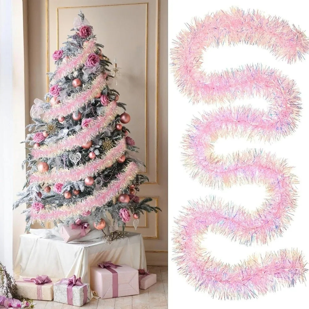 2M Pink Tinsel Garland – Sparkling Christmas & Party Decor Christmas Tinsel Garland Richie's