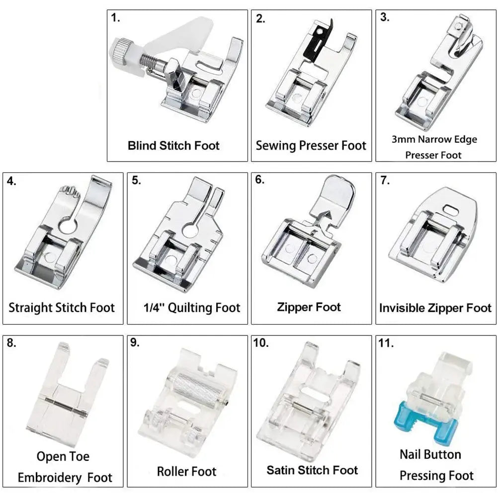 11-Piece Sewing Machine Presser Foot Set | Stainless Steel Presser Foot Set Richie's