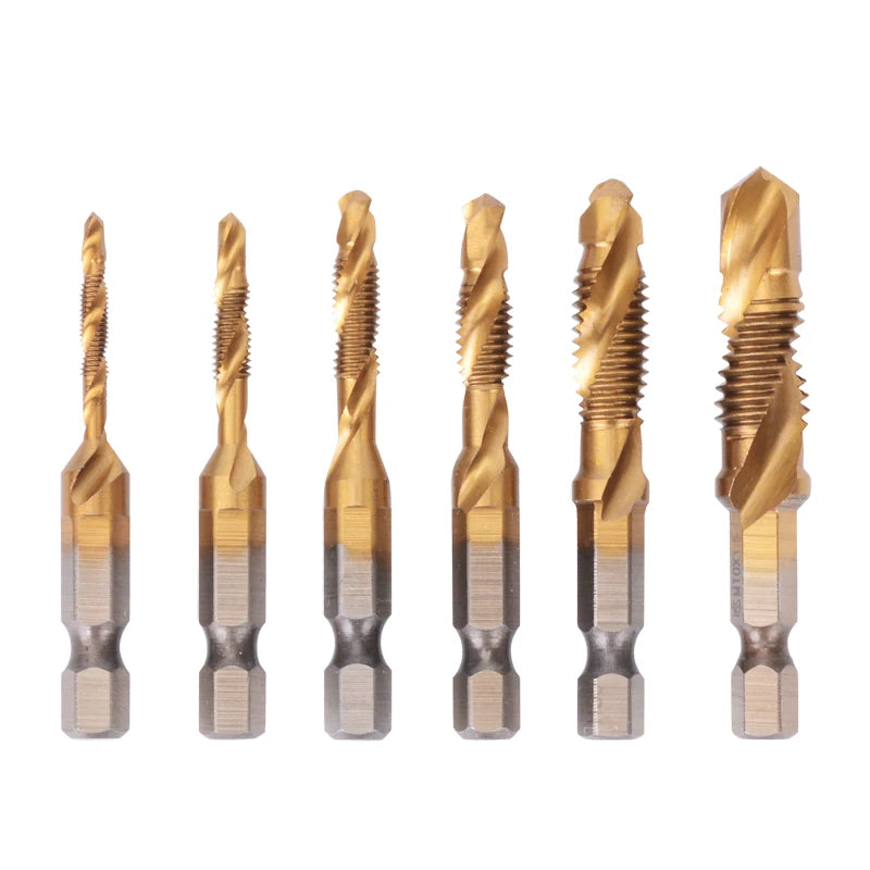 HSS Titanium Tap Drill Bit All-in-One Machining Tool Set 1–6pc Tap Drill Bit Set Richie's