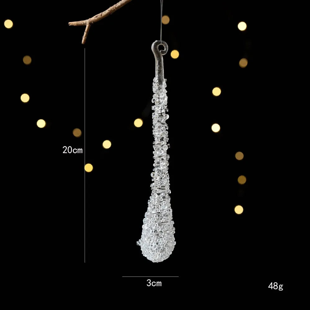 Acrylic Ice Drop Christmas Hanging Ornaments – Clear Pendants Christmas Ornaments Richie's B