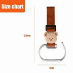 Bear Design Stroller Hook Non-Slip Carabiner Clip – Leather & Alloy Stroller Hook Clip Richie's