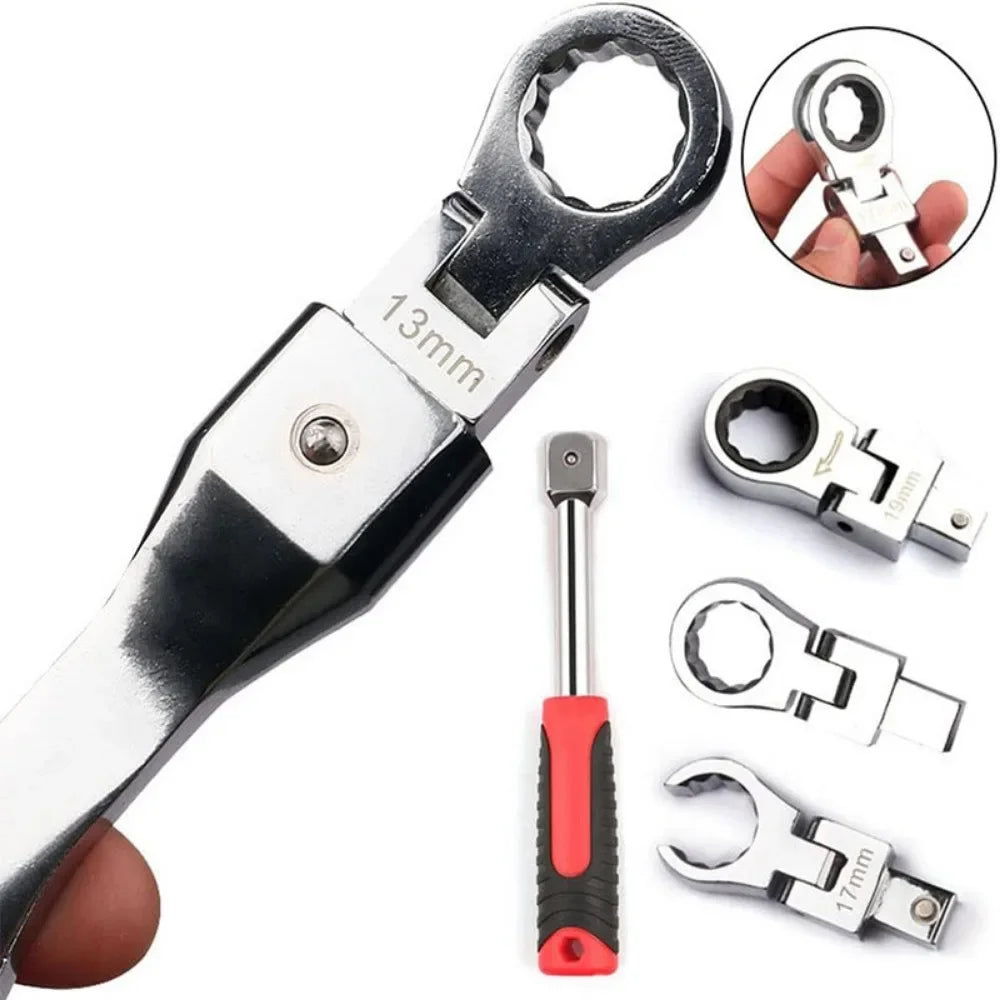 TOTNEND Ratchet Wrench Set 180° Rotatable Interchangeable Heads Ratchet Wrench Set Richie's