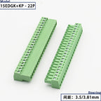 15EDGK PCB Screw Terminal Block 2–24 Pin Plug-In Connector Set PCB Terminal Block Richie's 22P 3.81MM 1 Set