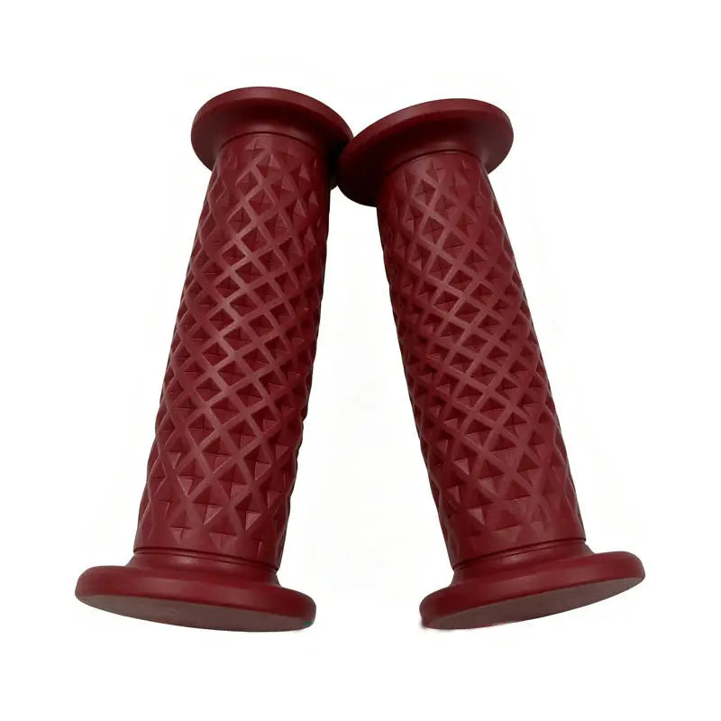 Vintage 22mm Motorcycle Handlebar Grips – Retro Rubber Pair Motorcycle Handlebar Grips Richie's Red