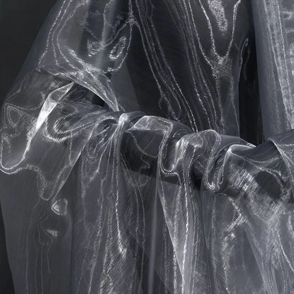 Two-Tone Gradient Organza Fabric 100x150cm Sheer Gauze Organza Craft Fabric Richie's Grey L