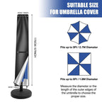 APWIKOGER Patio Umbrella Cover Waterproof Anti-UV with Zipper Patio Umbrella Cover Richie's black 170cm