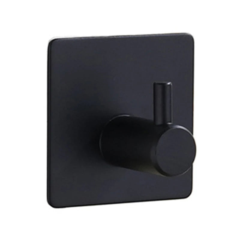 Stainless Steel Adhesive Wall Hooks Rustproof Punch-Free Hanger Adhesive Wall Hooks Richie's Black C