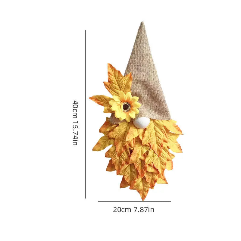 Autumn Thanksgiving Door Hanging Decoration – Fall Leaves Holiday Door Decoration Richie's yellow 1pc