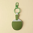 Ping-Pong Racket Keychain PU Leather Table Tennis Bag Pendant Sports Keychain Pendant Richie's green 14.5x5cm