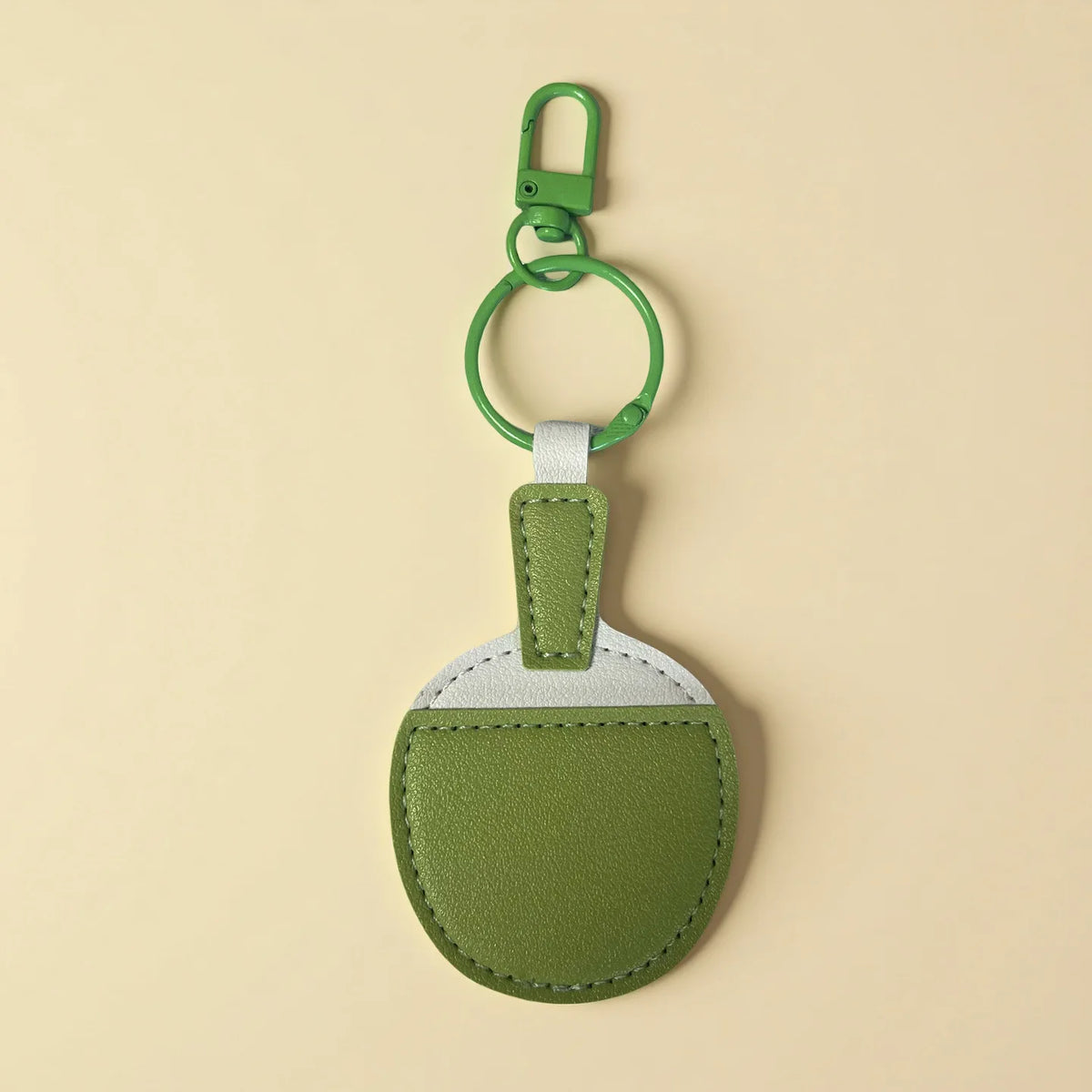 Ping-Pong Racket Keychain PU Leather Table Tennis Bag Pendant Sports Keychain Pendant Richie's green 14.5x5cm