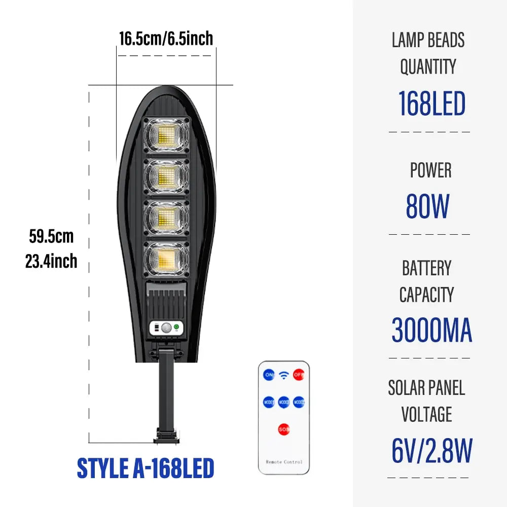 168 LED Solar Motion Sensor Outdoor Light – IP65 Waterproof Solar Outdoor Light Richie's 168Leds 6000K