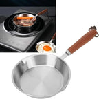 304 Stainless Steel Mini Frying Pan | Wooden Handle Skillet Stainless Steel Skillet Richie's
