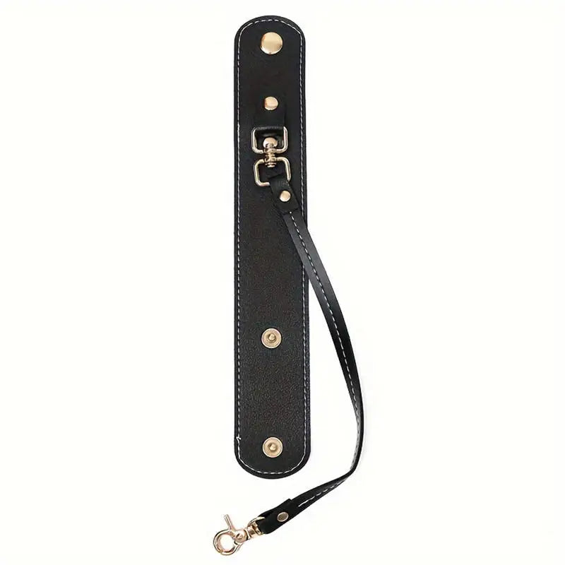 Vintage Leather Glove Holder Strap with Clasp for Handbag & Hat Leather Holder Strap Richie's black