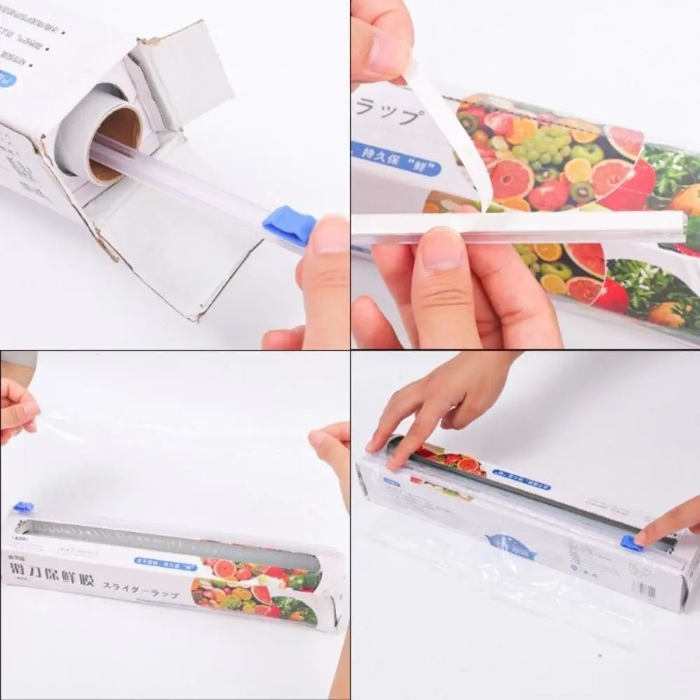 PE Sliding Cling Wrap Film 30x100m Roll with Built-In Cutter Food Cling Wrap Film Richie's