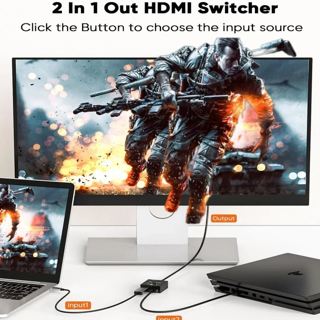 4K HDMI Bidirectional Switch Splitter 2.0 – 1x2/2x1 Adapter HDMI Switch Splitter Richie's