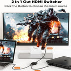 4K HDMI Bidirectional Switch Splitter 2.0 – 1x2/2x1 Adapter HDMI Switch Splitter Richie's