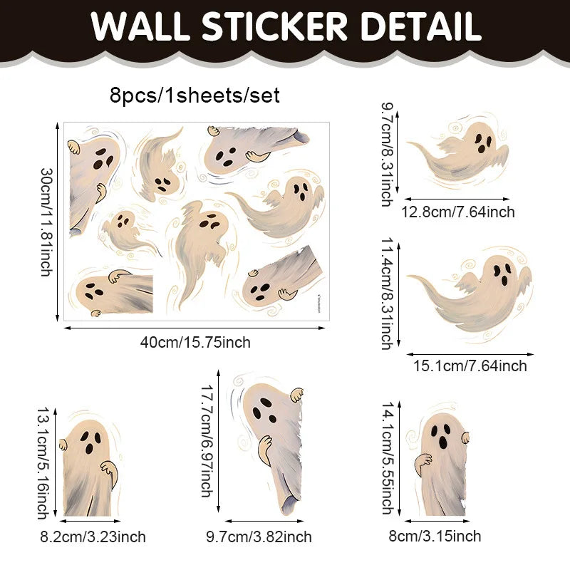 Halloween Ghost Window Sticker – Static Cling Decoration Window Sticker Richie's 1 sheet