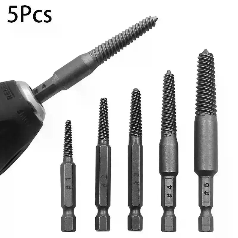 5/6Pc Broken Bolt Extractor Set with Center Drill Bits Screw Extractor Set Richie's