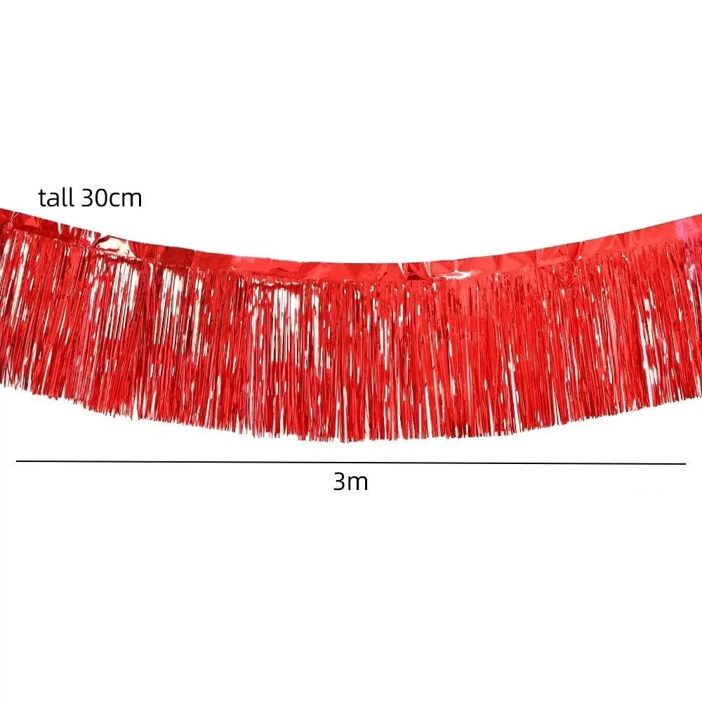 3M Metallic Foil Fringe Garland Streamer Party Backdrop Decor Party Fringe Garland Richie's Red