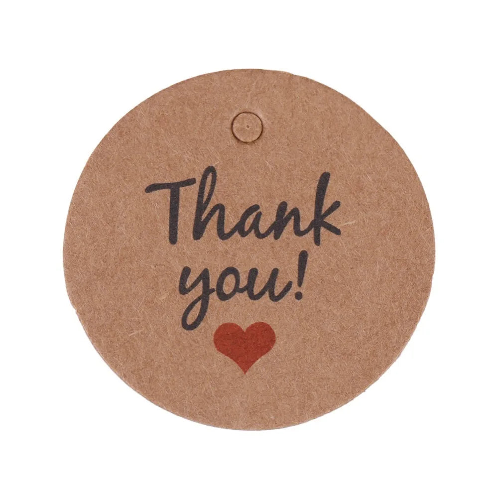 100pcs Round Kraft Paper Gift Tags with String | Brown Hang Labels Kraft Paper Tags Richie's
