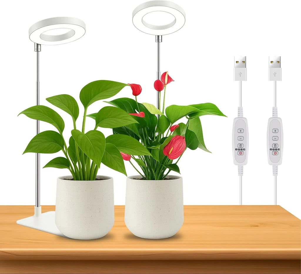 USB Full Spectrum LED Grow Light Bulb – Timer & Dimmable 5V LED Grow Light Richie's 2PCS USB