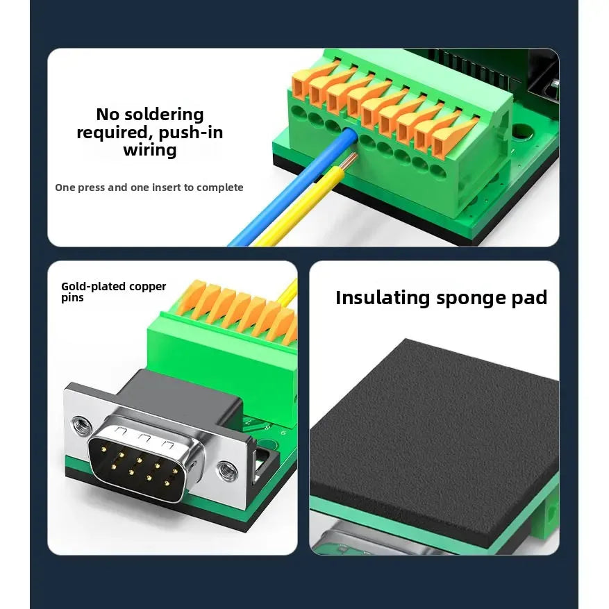 Gold Plated DB9 RS232 9-Pin Solder-Free Serial Adapter Board Serial Port Adapter Richie's