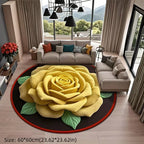 Non-Slip Round Rose Floor Mat 3D Flower Carpet 23.6" Decorative Floor Mat Richie's