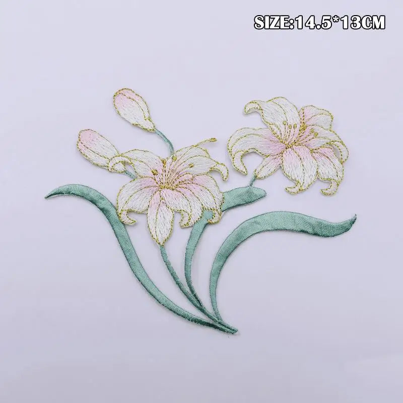 Embroidered Flower Applique Iron-On Patch for Clothes & DIY Embroidered Applique Patch Richie's D