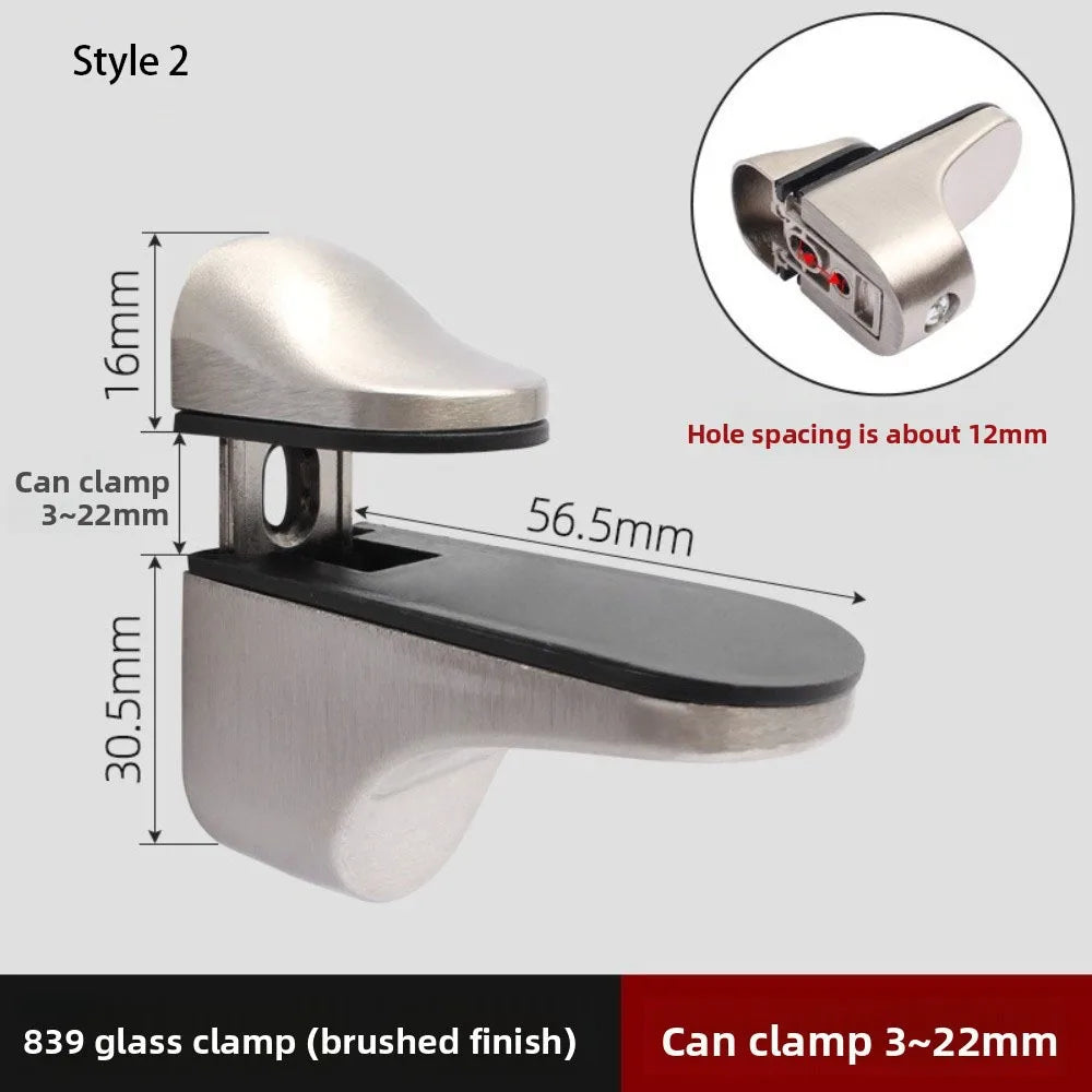 Zinc Alloy Adjustable Glass & Wood Shelf Clamp 1–22mm Wall Mount Shelf Bracket Clamp Richie's 2 8 inch