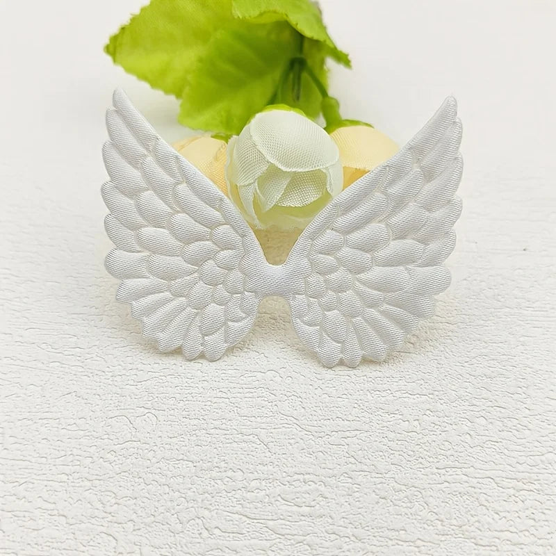 50pcs White Satin Angel Wing Patches – DIY Fabric Appliques Fabric Appliques Richie's