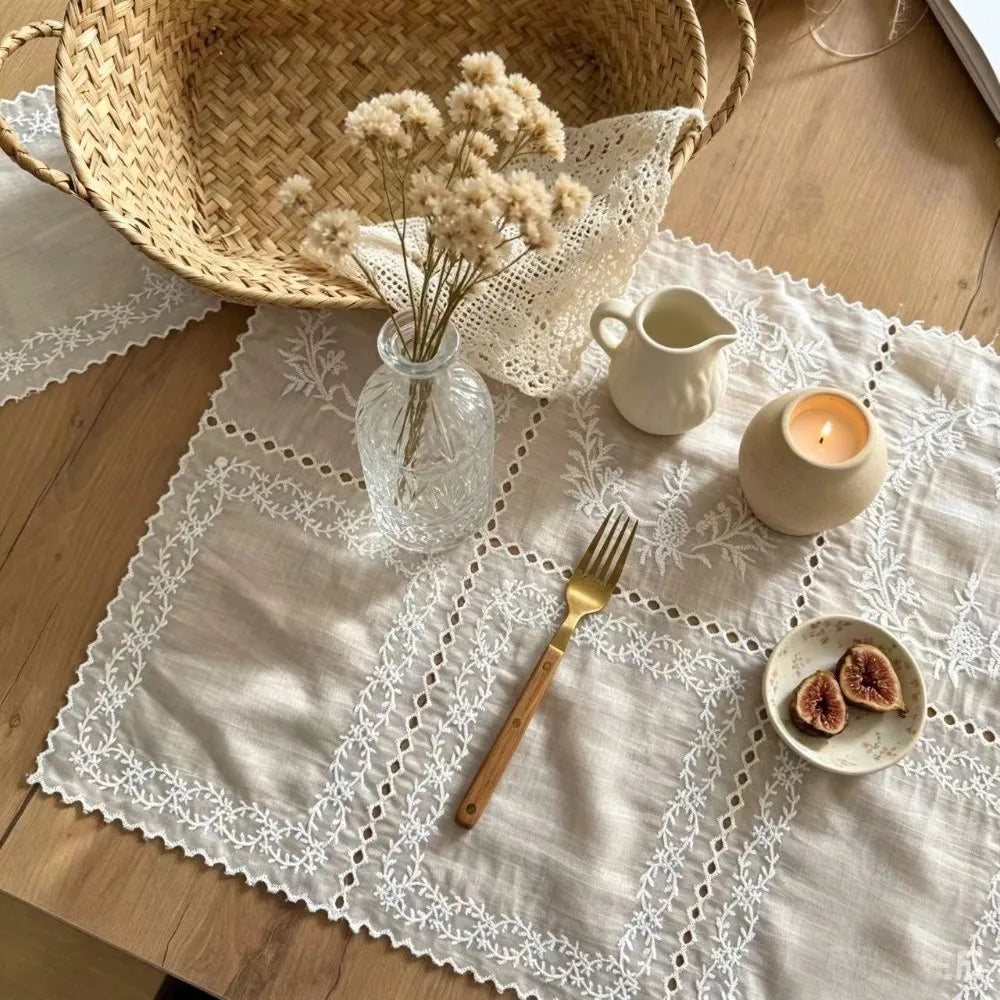 Floral Embroidered Lace Placemats | French Style Table Mats Lace Placemat Richie's