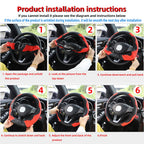 PU Carbon Fiber Leather Car Steering Wheel Cover 14.5–15" Steering Wheel Cover Richie's