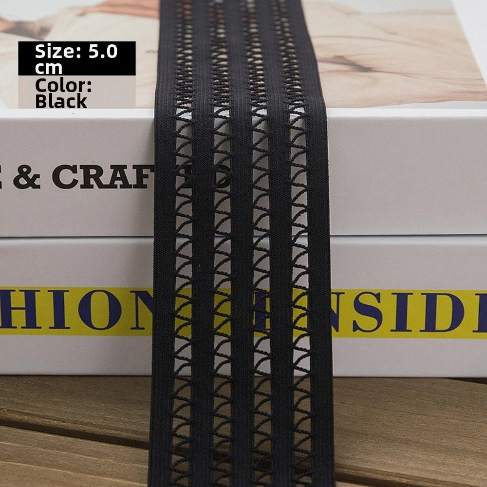Elastic Lace Fringe Trimmings 3/5/7cm Wide – 5 Yards DIY Trim Lace Trim Richie's Black-5cm L