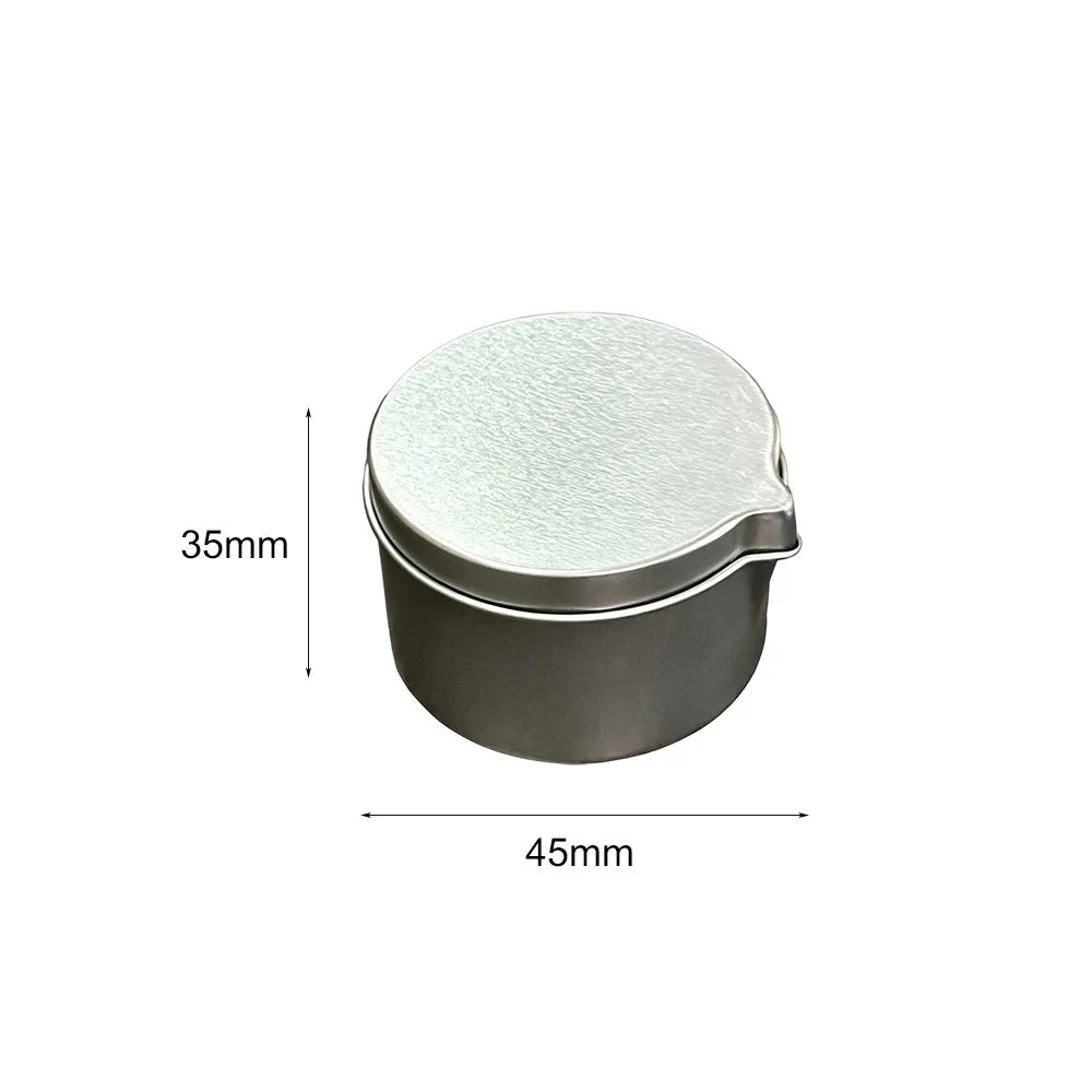Round Tinplate Candle Tins with Spout & Lid – Black & Silver Candle Tin Container Richie's Silver 45x35mm