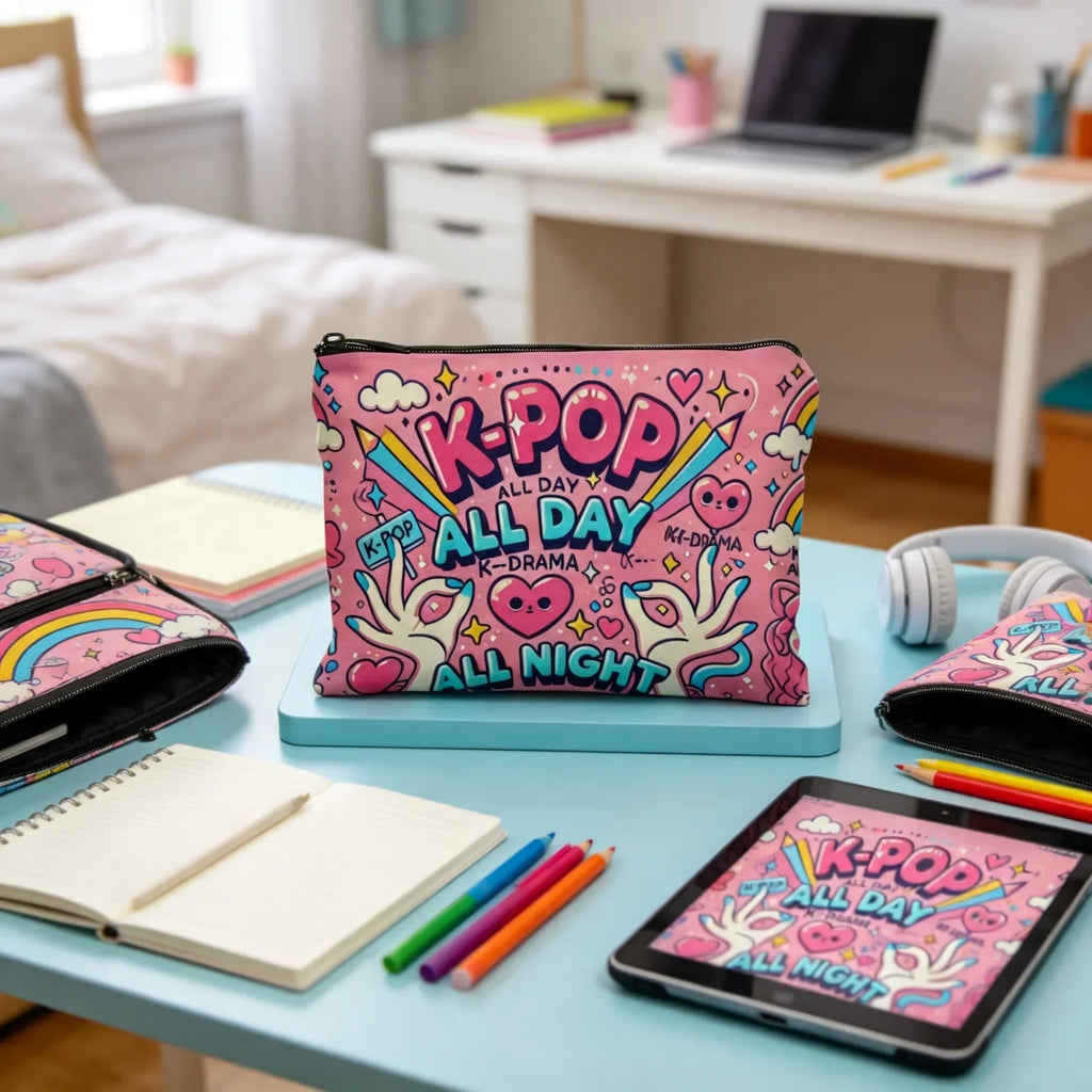 K-Pop Aesthetic Foldable Makeup & Travel Toiletry Bag Cosmetic Travel Bag Richie's