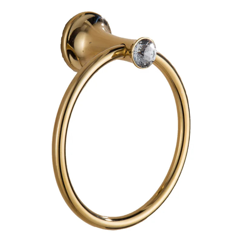Gold Stainless Steel Wall-Mounted Round Towel Ring | HOBHE Bathroom Towel Ring Richie's Gold