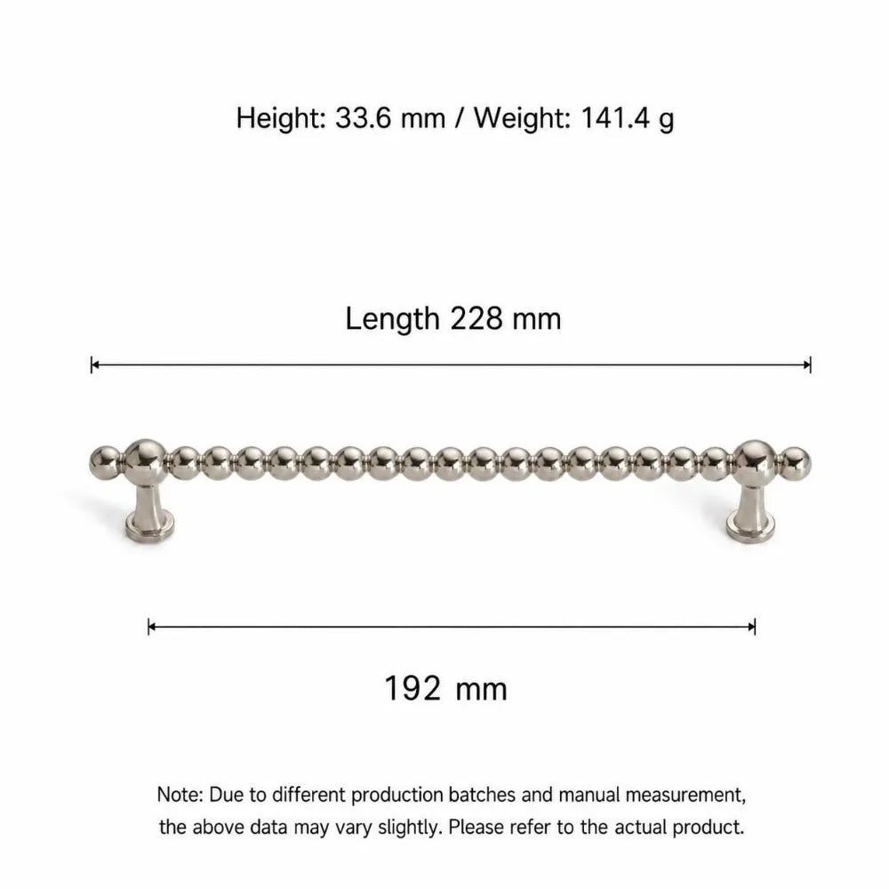 Zinc Alloy Cabinet Pull Handles | Beaded Bar Drawer Pulls Cabinet Pull Handles Richie's 192mm-Silver