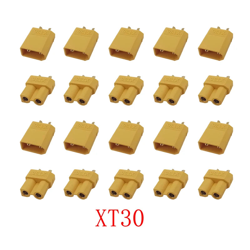 10 Pairs XT30 Bullet Connectors Male Female for RC LiPo Drone RC Battery Connectors Richie's Default Title