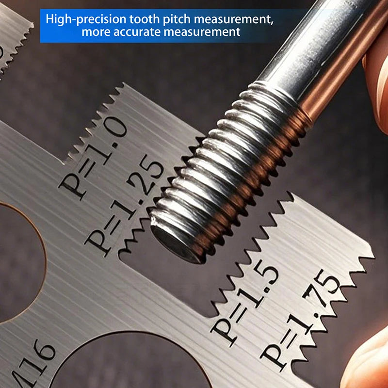 Stainless Steel Thread Gauge Screw Pitch Checker Metric Tool Thread Gauge Tool Richie's